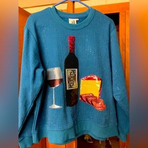 Queen of Sparkles Wine & Cheese Pullover